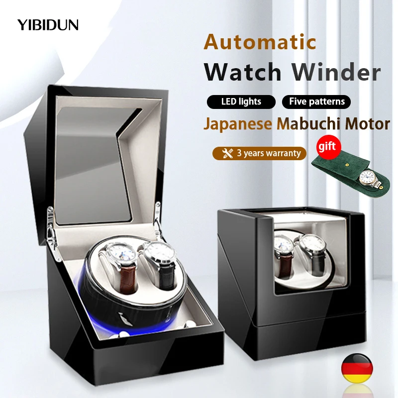 YIBIDUN Automatic Luxury Watch Winder Mabuchi mute motor Carbon Fiber Watches Box Jewelry Display Storage Case Organizer Watches