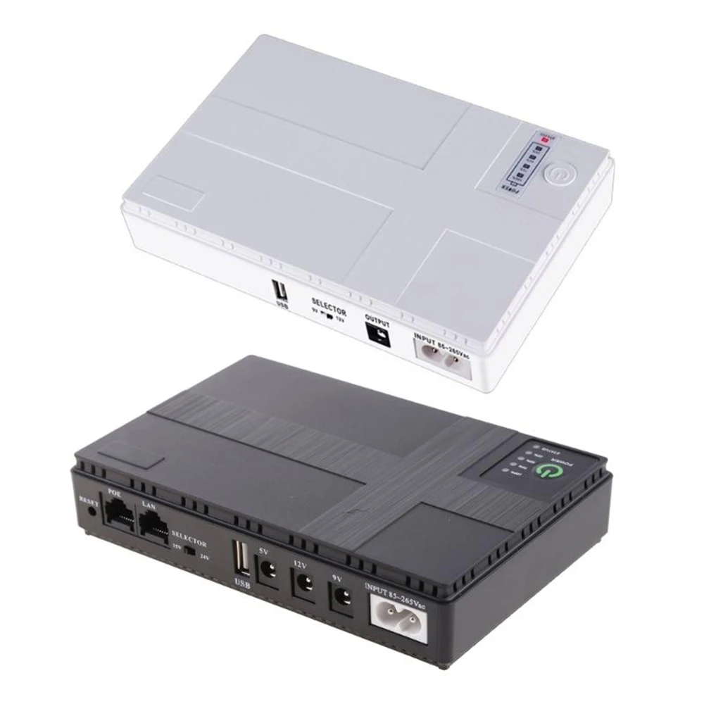 DC UPS Battery Backup 8800/10400mAh 5V 9V 12V 2A 15V 24V 1A Output Uninterruptible Power Supply 85‑265V UPS Battery Backup