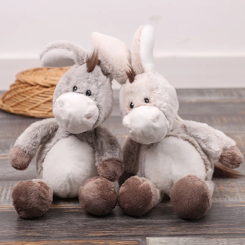 32cm Cute Soft Donkey Plush Doll Cartoon Stuffed Animal Plush Toys Children's Room Sleep Hug Pillow Boys And Girls Birthday Gift