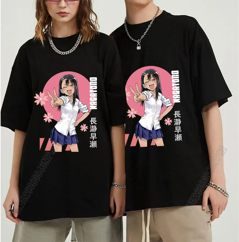 Don\'t Toy With Me Miss Nagatoro Japanese Anime Clothes 2024 Women Top Oversized T-Shirt 100% Cotton Funny Manga Man\'s Shirt