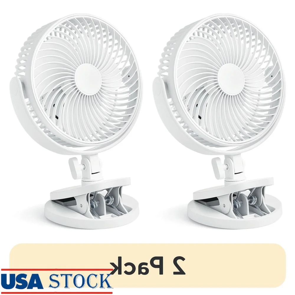 

2 шт., 6-дюймовый настольный вентилятор с зажимом и 2 настройками скорости, регулируемый шепот, тихая работа, охлаждение в домашнем офисе в помещении