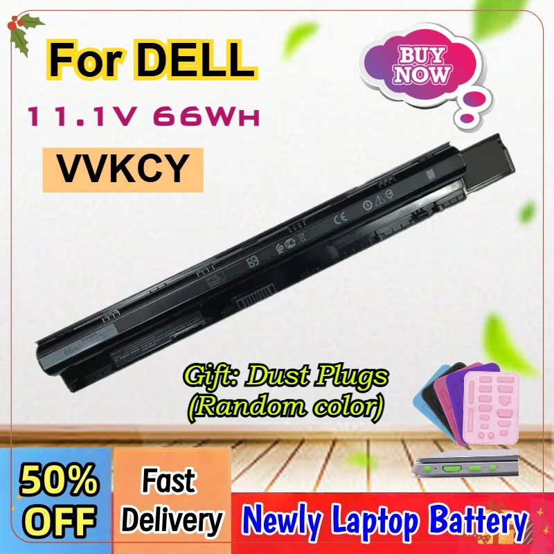 11.1V 66Wh VVKCY Laptop Battery for DELL Latitude E5470 15 3460 3470 3570 3560 3465 3559 5555 5559 Reinforced Batteries 6-Cell