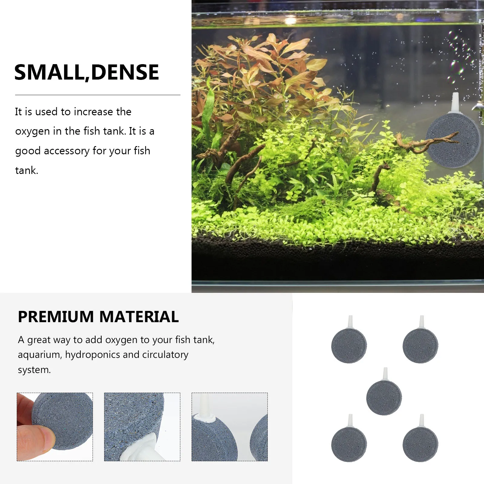 

5Pcs Air Stone Aquarium Oxygen Diffuser Round Bubble Diffusers Fish Tank Bubbler Aeration Tool for Aquarium Hydroponics Fish