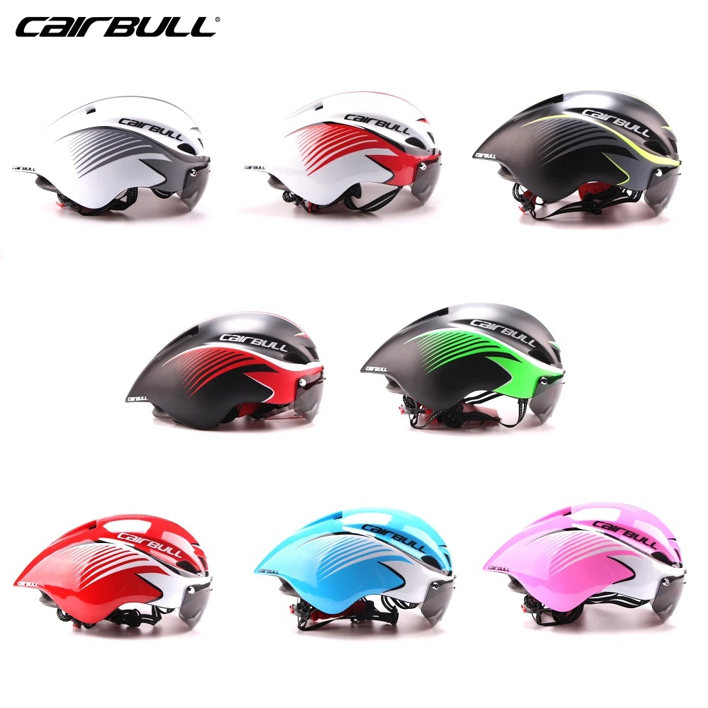 NEW 3 lens 290g Aero TT Road Bicycle Helmet Goggles Racing Cycling Bike Sports Safety TT Helmet in-mold Road Bike Cycling Goggle