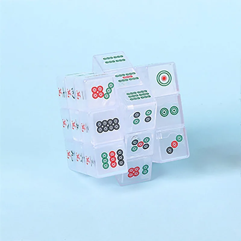 Creatieve Kinderen Decompressie Magische Kubus Transparante Mahjong Derde Orde Magische Kubus Volwassen Kinderen Speelgoed Educatieve Spelletjes Voor Kind