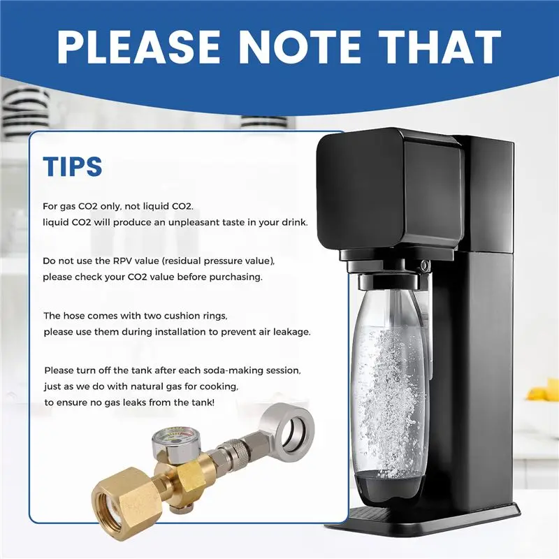 AA94-Soda Water CO2 Refill Adapter For Sodastream Quick Connect Cylinder DIN477 / W21.8-14 /CO2 Tank Valve