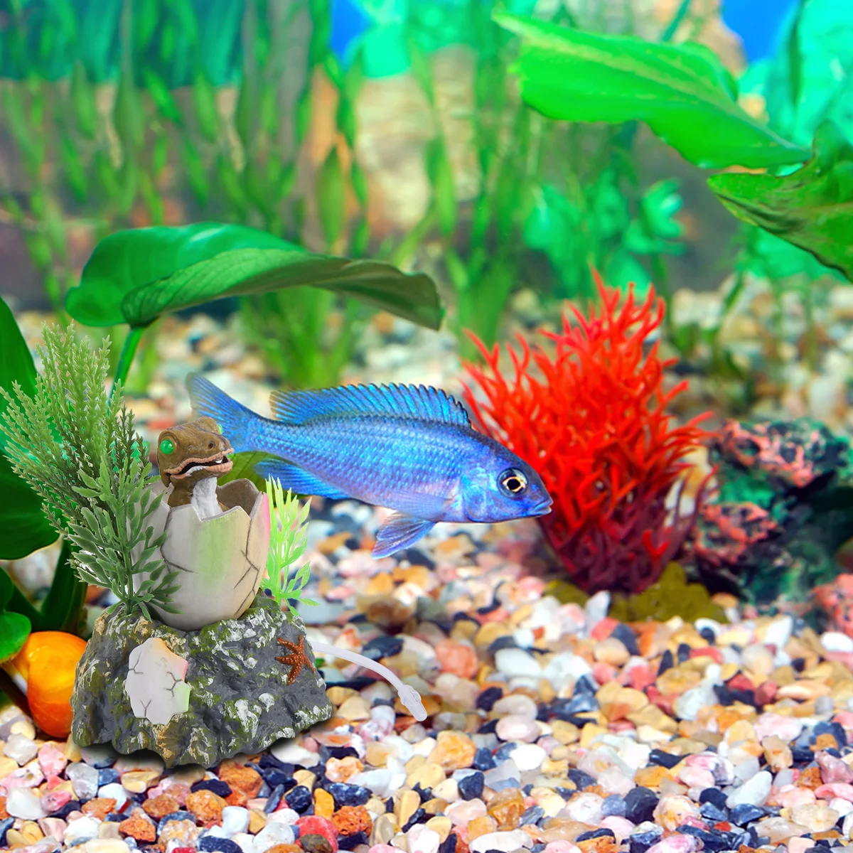 

Fish Tank Decoration Resin Air Bubble Dinosaur Aquarium Ornament Fish Shelter Hiding Cave Craft Aquarium Landscape