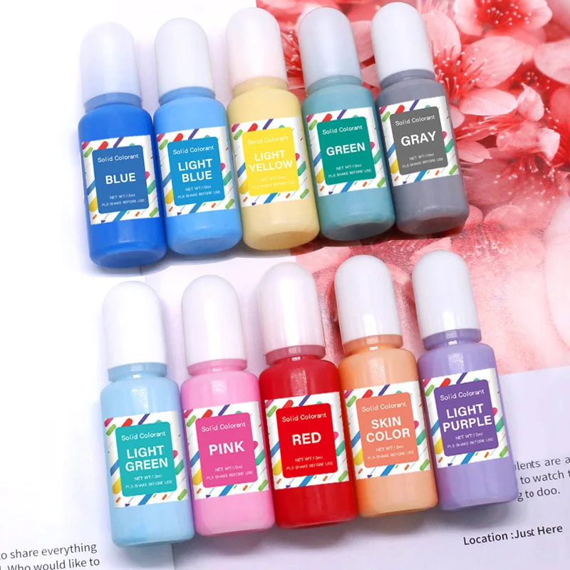 10ml/Bottle Pastel Makaron Liquid Solid Color Resin Pigment Dye DIY Epoxy Resin Jewelry Moulds Ab Gum Uv Glue Coloring Paletting