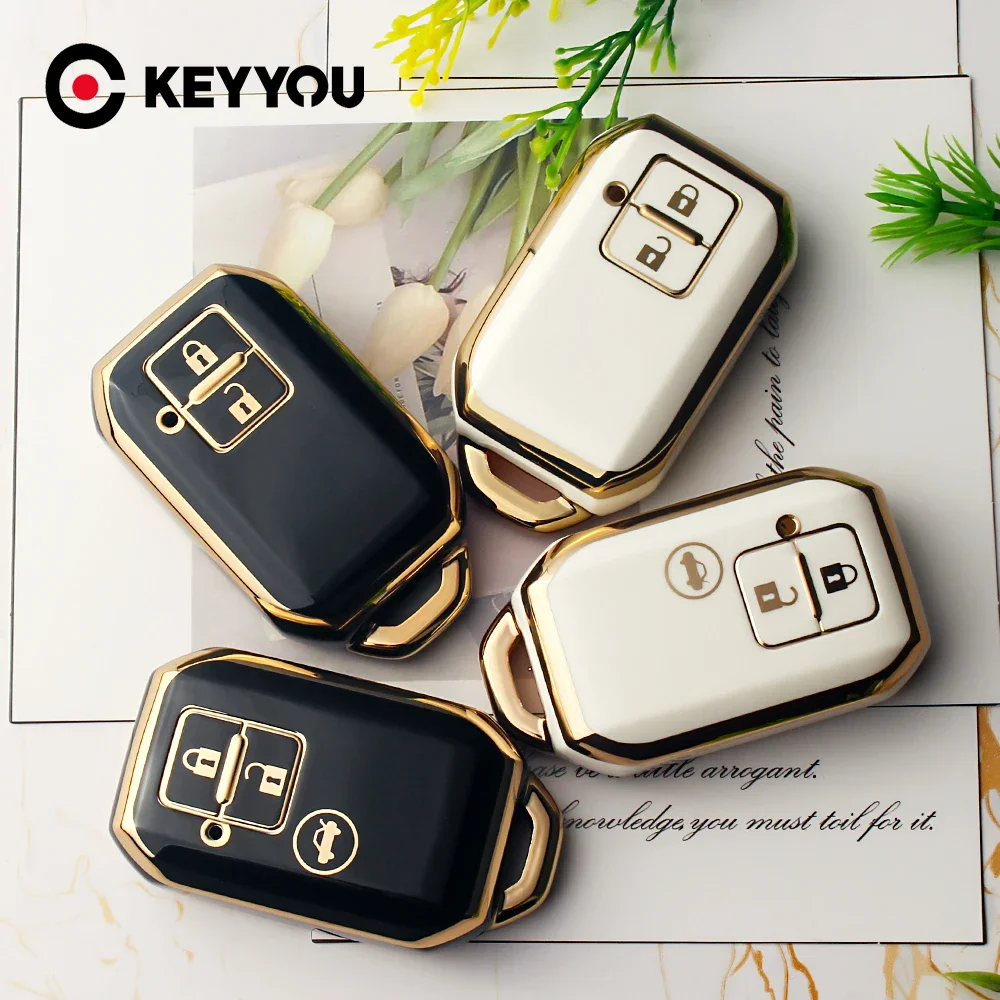 KEYYOU For Suzuki Ertiga Jimny SX4 Vitara Swift Splash Wagon R Protected Holder TPU Remote Car Key Shell Case Cover 2 3 Buttons