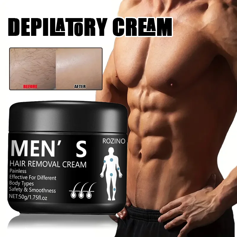 50g Men\'s Professional Hair Removal Cream, Men\'s Hair Removal Cream Painless, Suitable For Different Body Types And Parts, Easy