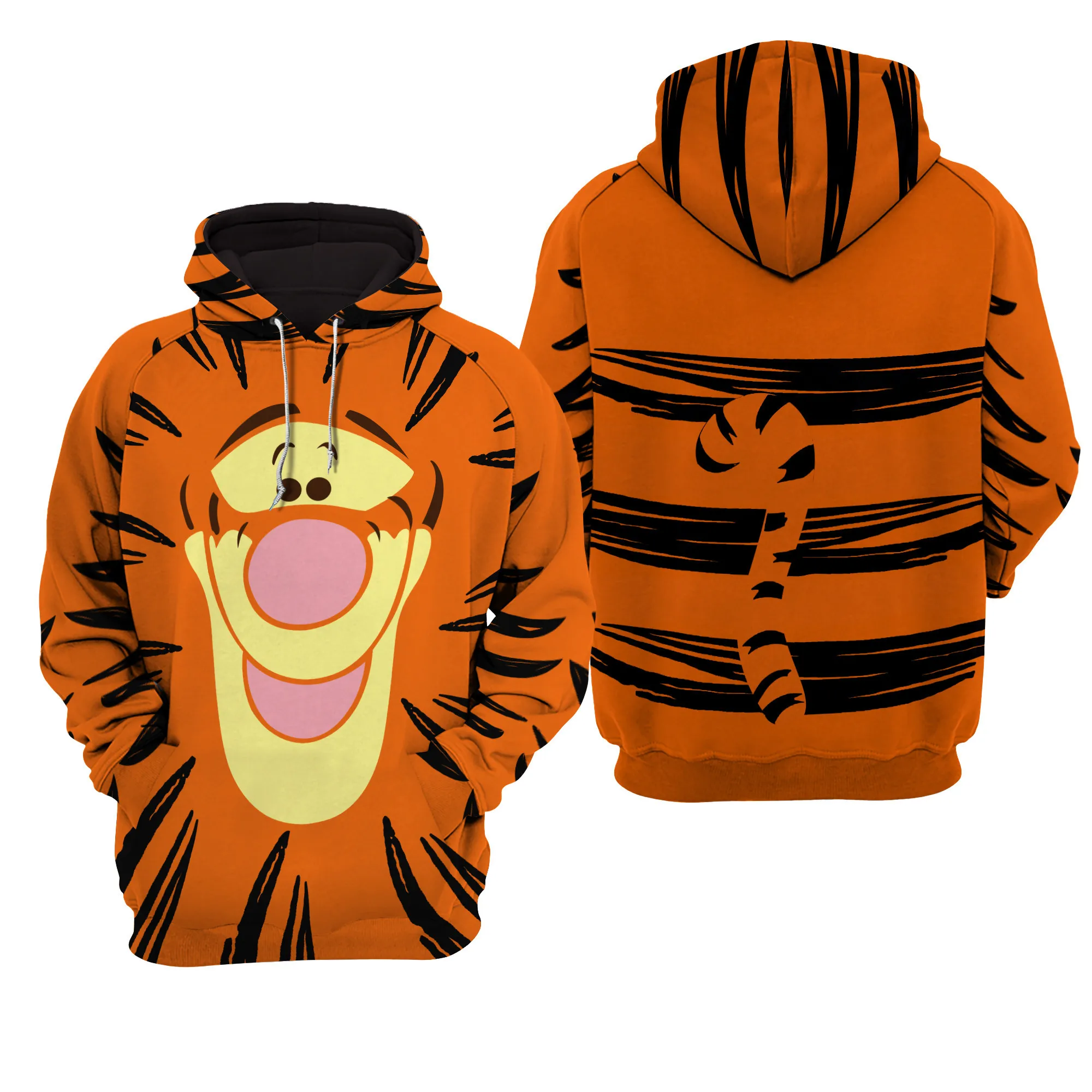 

Tigger Orange Striped Black Hoodie Disney Zip Hoodie oversize new in hoodies & sweatshirts Men's Clothes and Women's Clothes