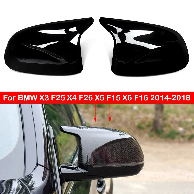 

For BMW X3 F25 X4 F26 X5 F15 X6 F16 2014-2018 Car Replacement Rearview Side Mirror Cover Wing Cap Exterior Door Case Trim Carbon