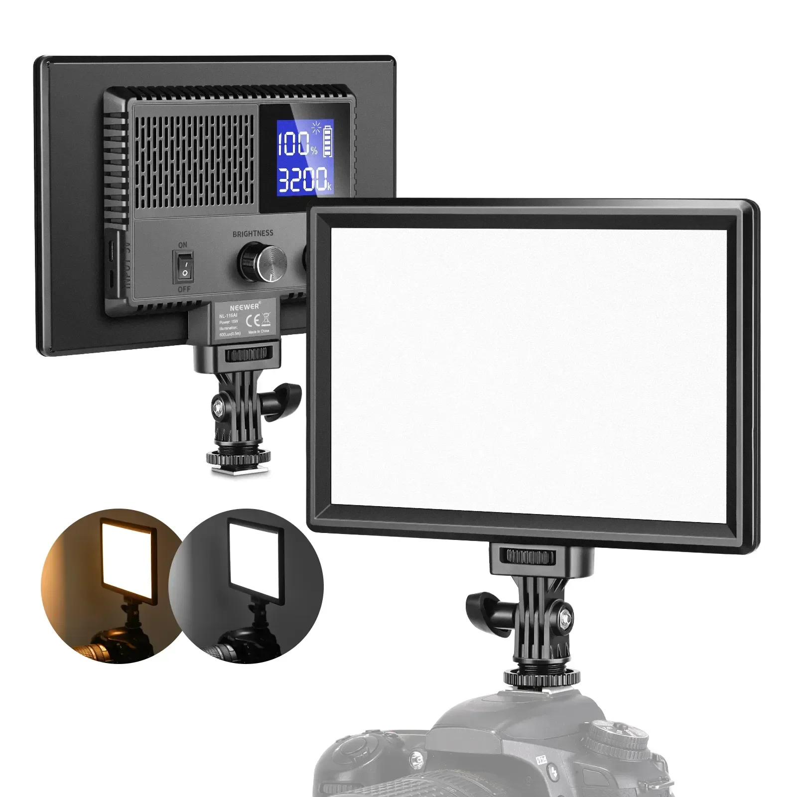 

Neewer Ultra-Slim LED Video Soft Light Panel,Dimmable Video Lighting For DSLR Cameras Built-in Battery For Photo Video Shooting
