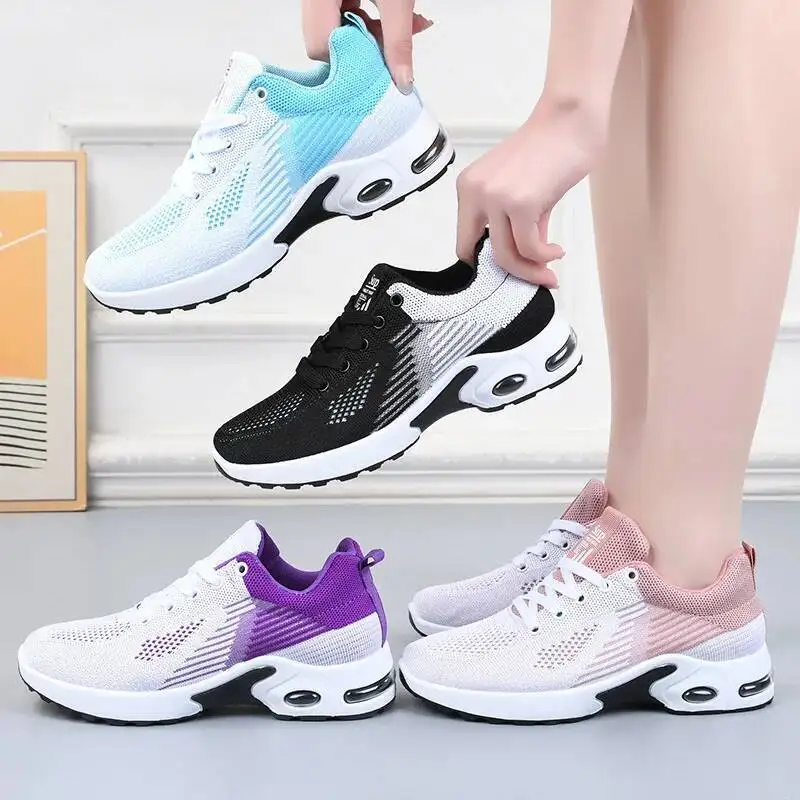 Women's Casual Sneakers Summer Breathable Plus Size Sports Shoes Mesh Casual Flats  Soft Sole Running Shoes For Ladies