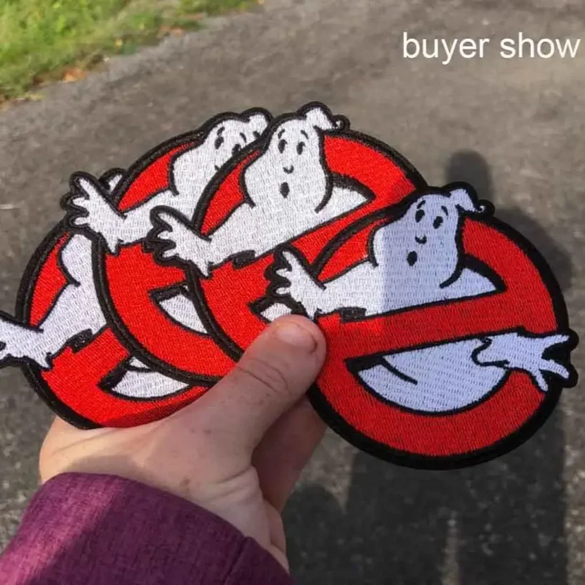 Ghostbuster Tactical Embroidered Patches Iron on Punk Patch for Clothes Hook&Loop Horror Movie Morale Badge Backpack Stickers