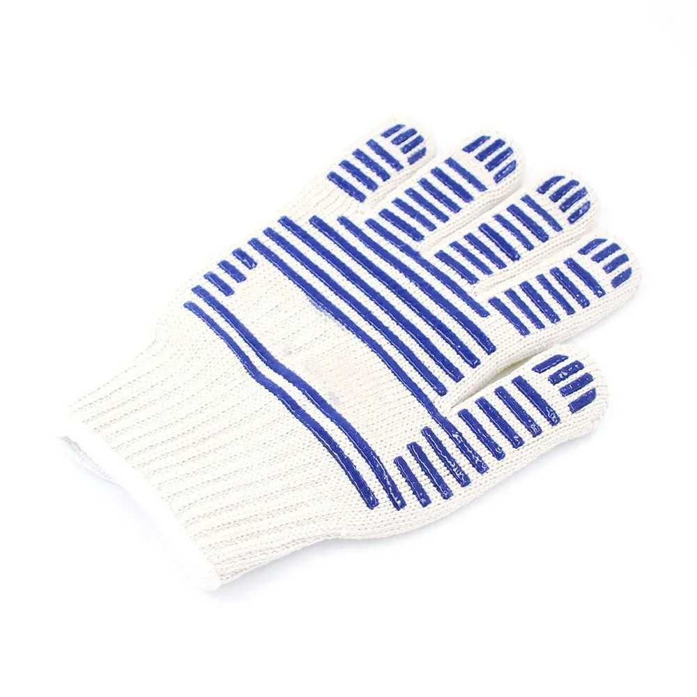 BBQ Gloves High Temperature Gloves Aramid Anti-Hot Hand Customized Protective Gloves Flame Retardant Five Finger Oven