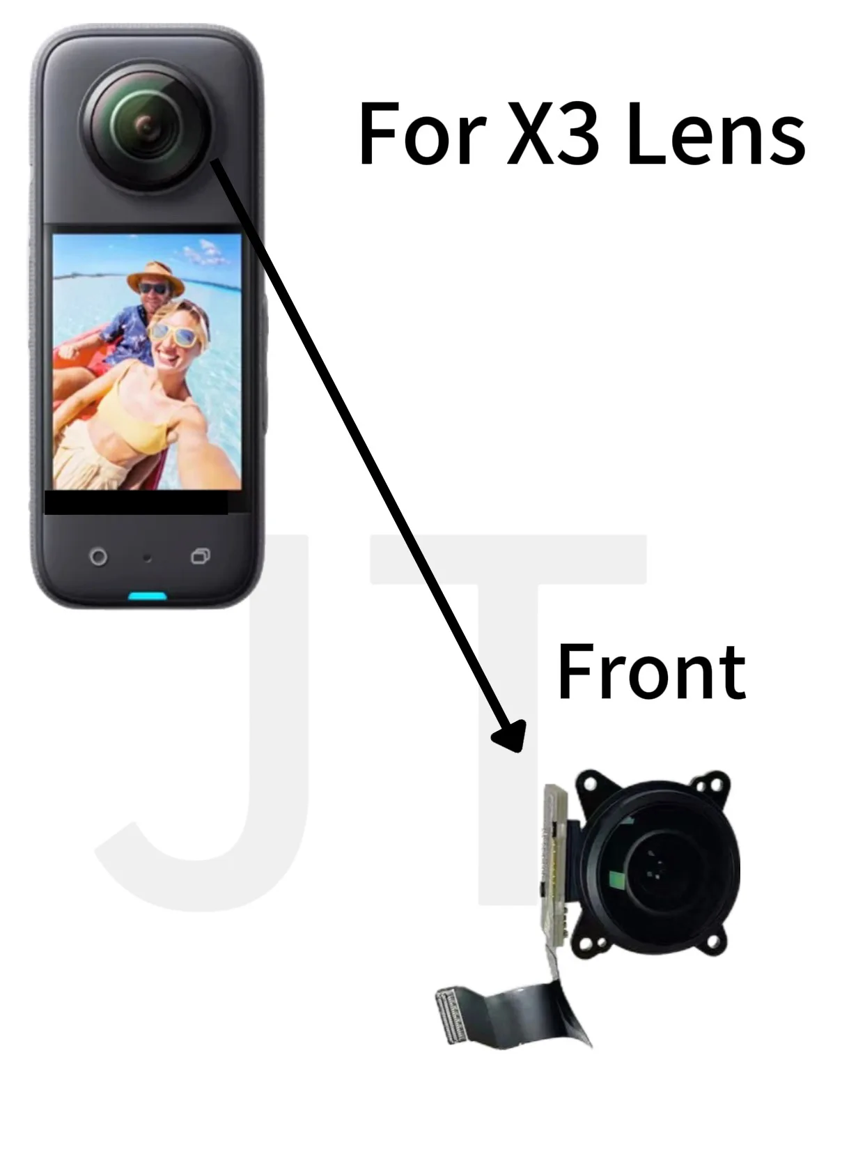 Replacement Rear Lens Module Assembly for Insta360 X3
