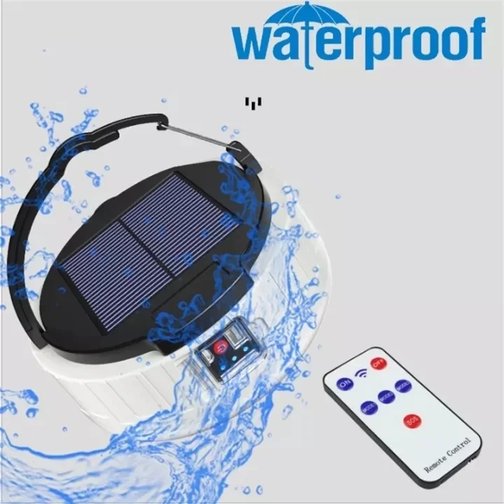 Solar Camping Light USB Rechargeable LED Light Bulb Waterproof Emergency Lights Tent Lamp with Remote Lanterns For