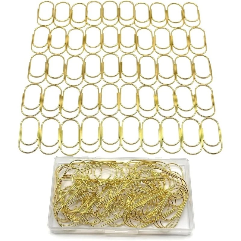 ABJG-Jumbo Gold Paper Clips Heavy Duty Paperclips,2 Inch,100 Pcs ,Smooth Finish No Snag, Invitations Planner Home Use