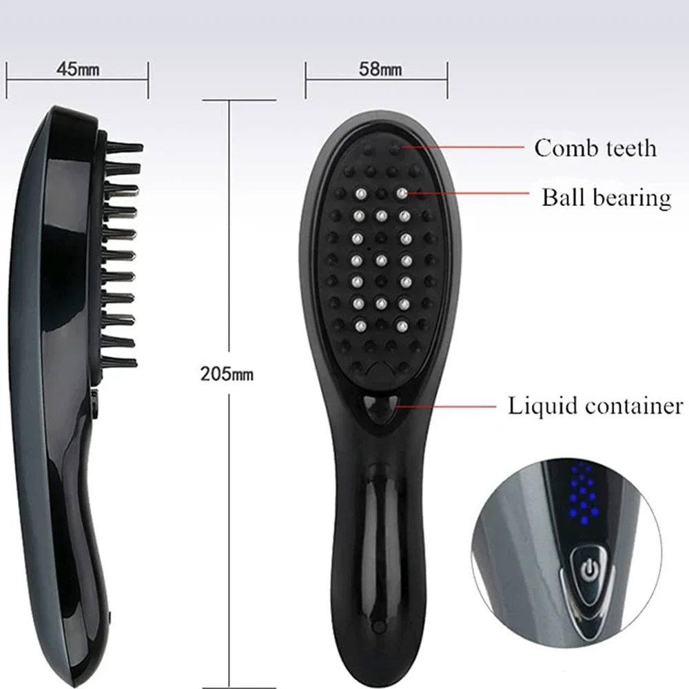 مشط عالي الجودة للعناية بالشعر ، استيراد سائل ، علاج للعناية بالنمو ، تدليك بالاهتزاز ، مدلك فروة الرأس مضاد لتساقط الشعر