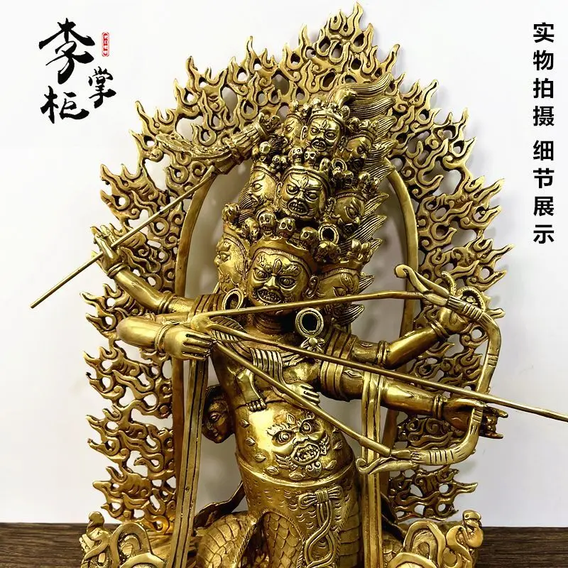 Tibetan Tantra Large Pure Copper Jarah Hula Protector One of the Three Uncommon Protectors of Viniu Tianluo Hula Dragon and Snak