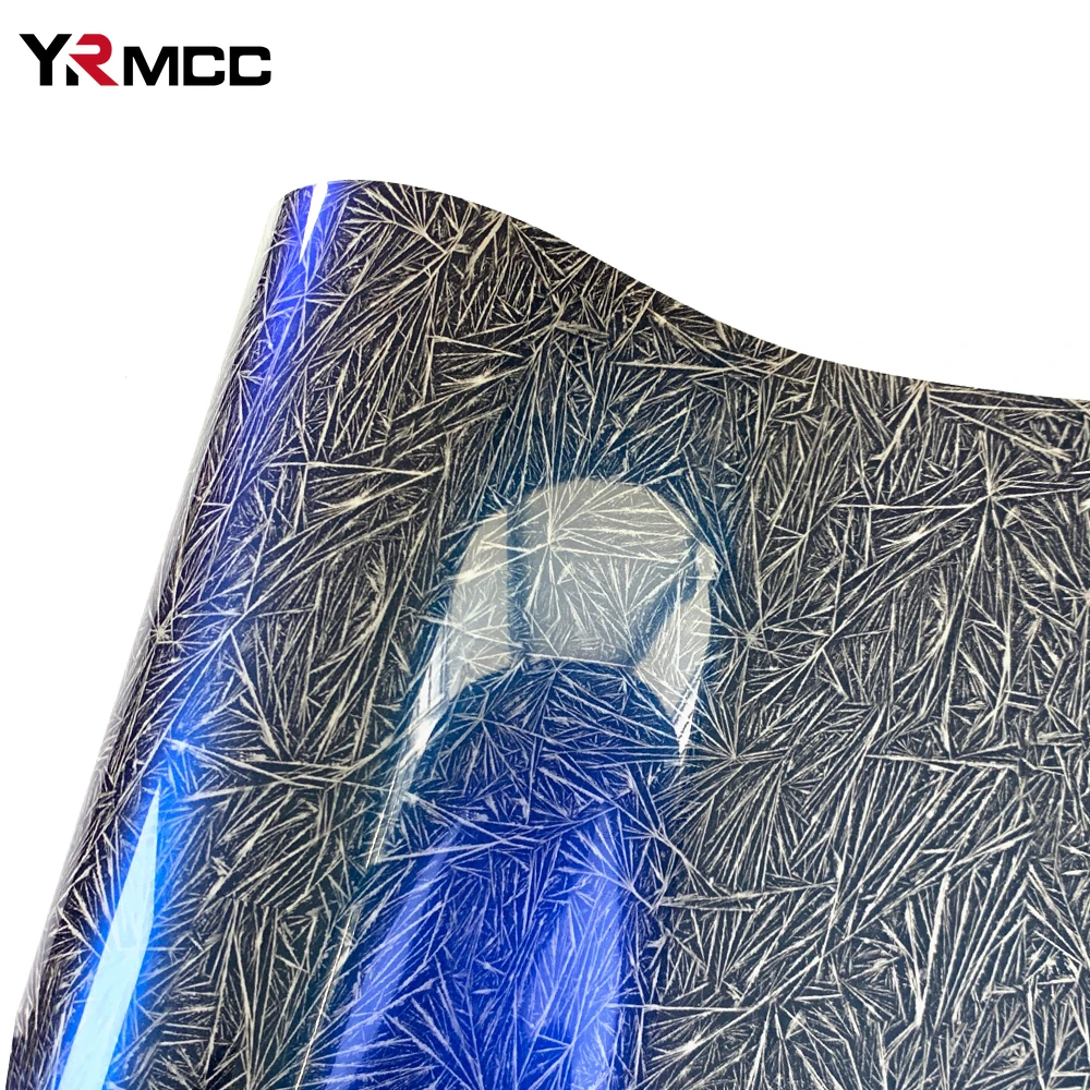 

Car Sticker Ice Crack Blue Glossy Films Self-Adhesive Vinyl Wrap Waterproof Auto Body Decoration Stickers Cover Air Release Foil