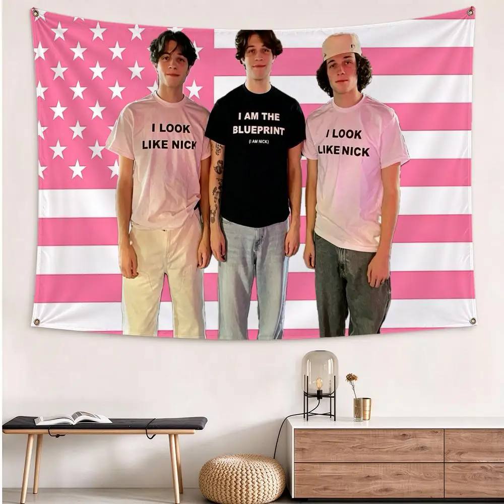 Creator Sturniolo Triplets Flags flag Hanging Grommets polyester Wall Flag Home Decor For Bedroom Living Room Fan Merch