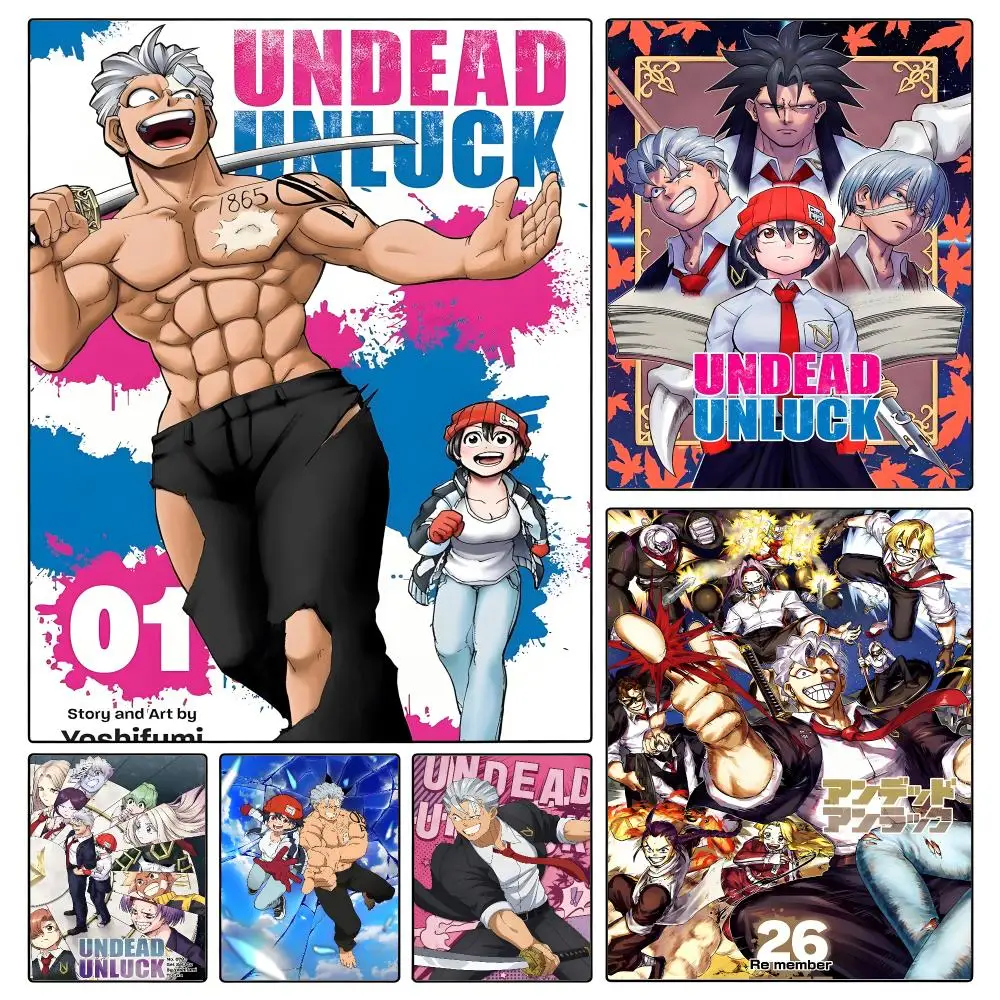 anime Undead Unluck Poster Poster Waterproof HD Unframed Self‑Stick Decor Wall Art for Home Room Decoration Gift