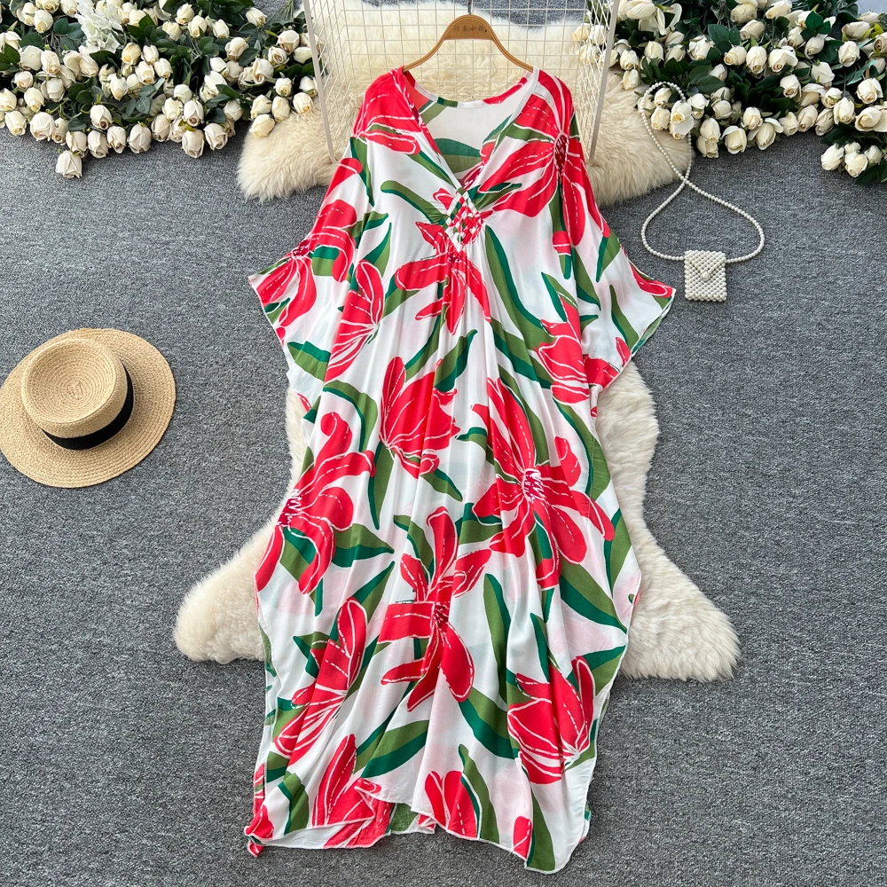 chic print loose fairycore Elegant Evening Party Women Fashion Vintage Vestidos summer A-line dress