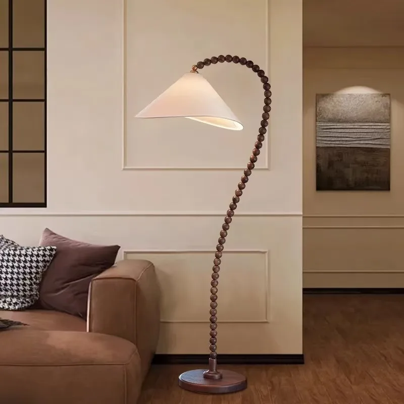 Chinese Style Abacus Beads Floor Lamps Bedroom Beside Living Room Study Light Fixture Solid Wood Stand Lighting Led Illumination