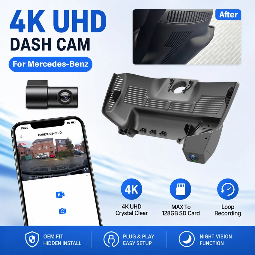 Car DVR Dashcam For Mercedes‑Benz Maybach S‑Class W222 2018‑2020 Vehicle Driving Video Recorder Auto Car Recording Camera