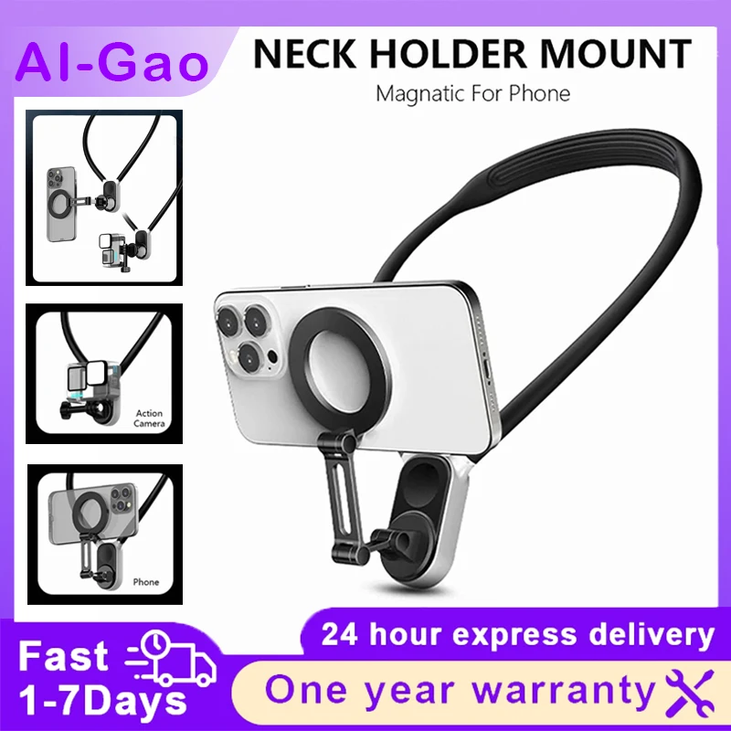 

Magnetic Neck Mount Silicone Quick Release Hold for Iphone 15 14 13 12 11 10 SAMSUNG HUAWEI XIAOMI Phone Smartphone Accessories