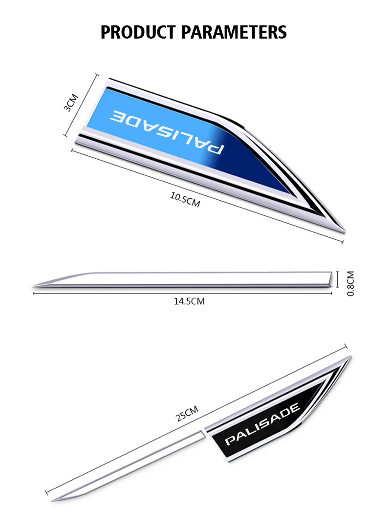 2pcs car accessory Side Doors Blade car stickers car accessories interiors for hyundai palisade