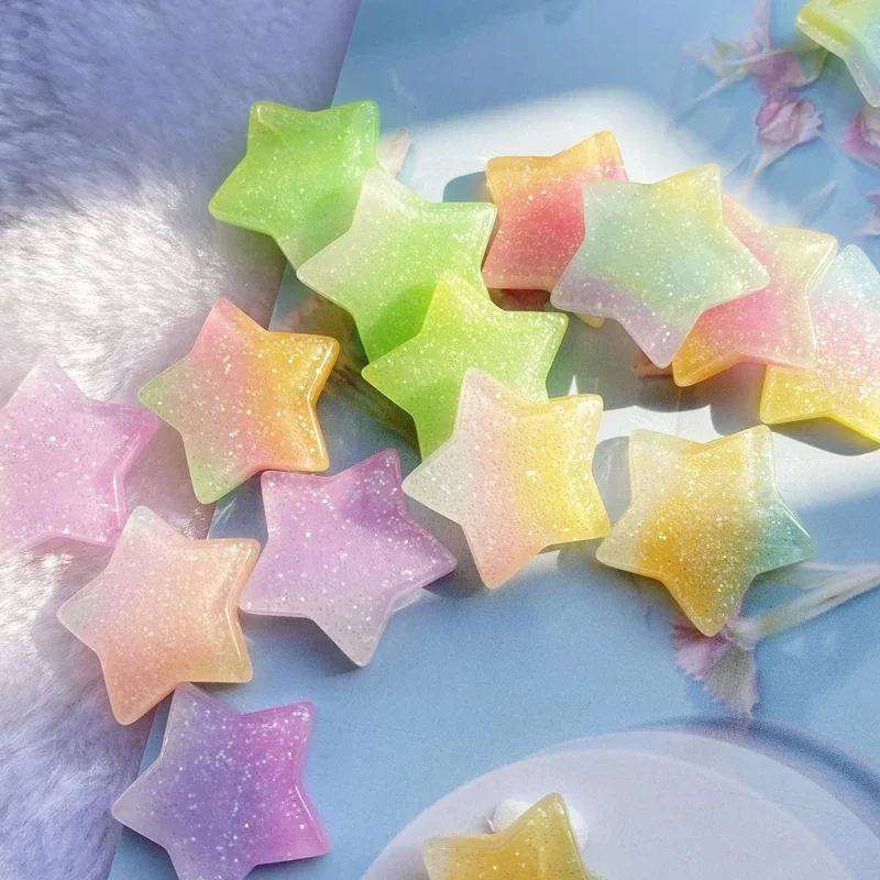 Colorful Resin cute shining stars Flatback Cabochon Scrapbook 10PCS DIY Accessory Decor Figurines Accessories