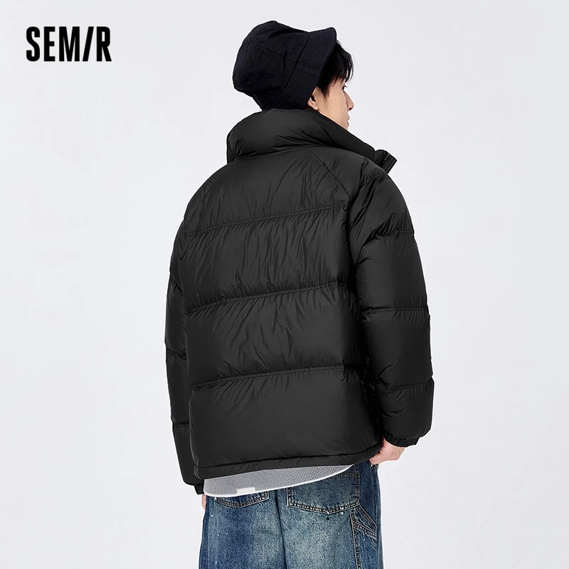 Semir Down Jacket Men 2022 Winter New Fashion Waterproof Light Warm Clothes Comfortable Stand Collar Thick Bread Jacket