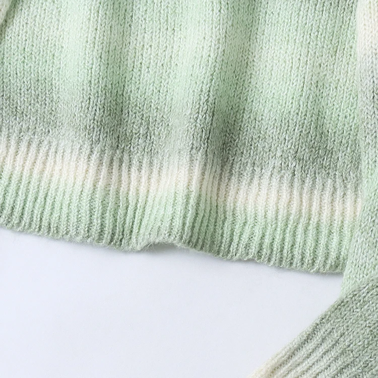 Herbst Winter frauen Wolle Pullover runde Ne Lose Schlank Hohe Taille adient Spleißen Anti-Aging Gestreiften Lange Sve Pullover