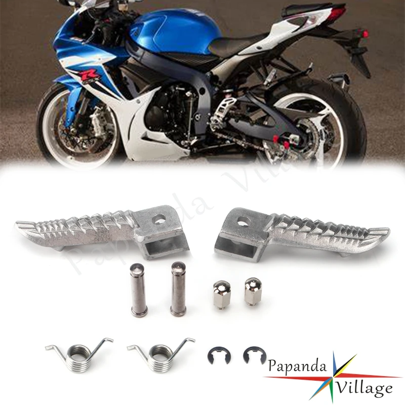 Silver Motorcycle Aluminum Front Footrest Passenger Foot Pegs For Suzuki GSXR 600 GSXR 750 GSXR 1000 GSXR600/750/1000 2001-2020