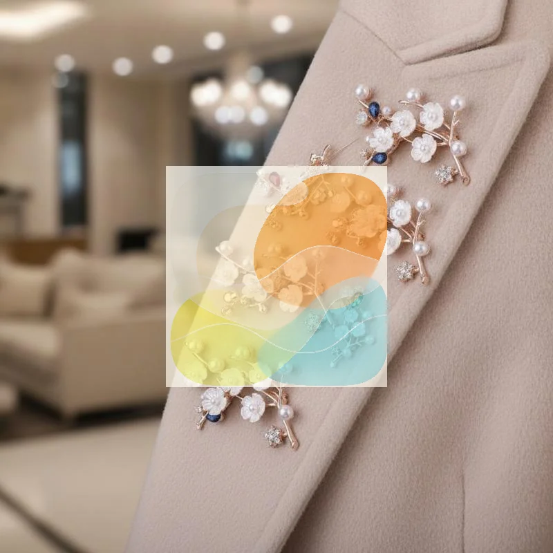 Multi Color Flower Brooch Pin Strong Secure Clasp Elegant Ornament for Mother's Day Gift Party Events