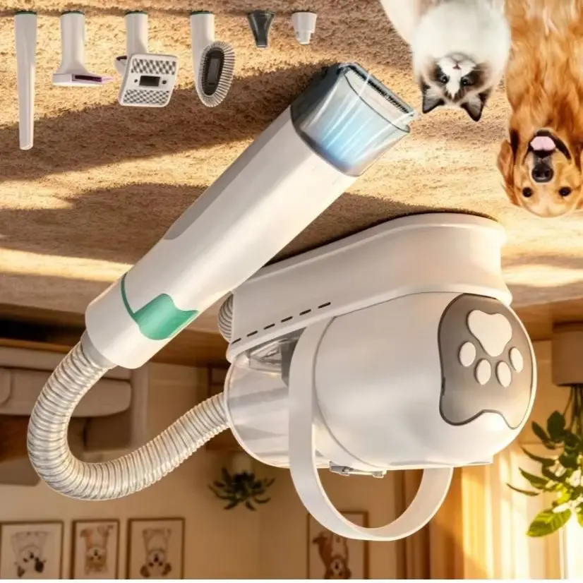 NEW  Multi Functional Hair Clipper, 7-in-1 Pet Supplies, Pet Specific Hair Suction Device, Electric Push Shear