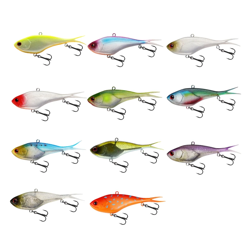 11 colors set 130MM 60G Saltwater Soft Plastic Fishing Lures Sinking VIB Sinking Spinner Bass Swimbait Artificial Bait