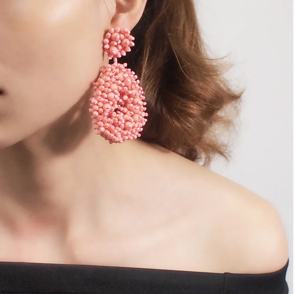 Boho Fashion Beads Drop Earrings For Women Handmade Beaded Dangle Statement Earring Jewelry Gifts Wholesale MANILAI