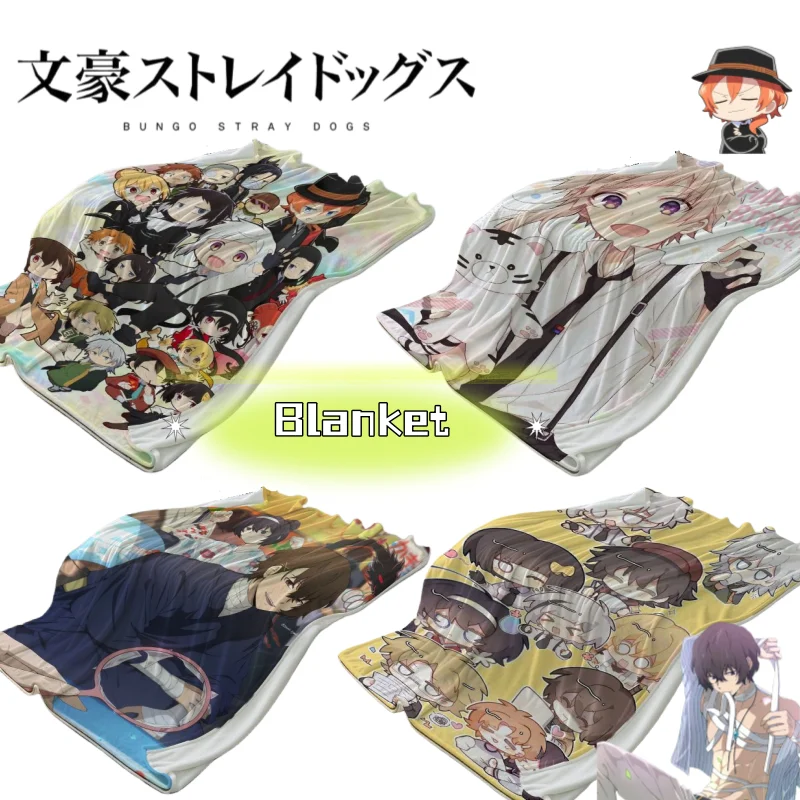 

Bungo Stray Dogs Atsushi Nakajima Osamu Dazai Creative High-Appearance Anime Cartoon Blanket Dorm Thickened Nap Warming Blanket