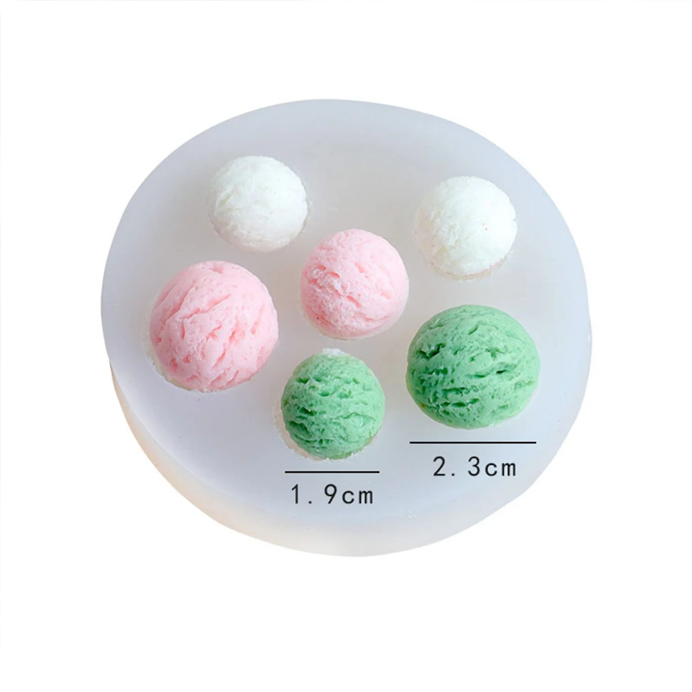 Mini Ice Cream Ball Silicone Mold Cake Decoration Accessories Pastry Tools Candle Soap Mold DIY Fondant Chocolate Biscuit Baking