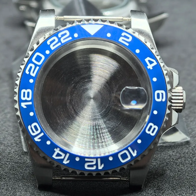 علبة من الفولاذ المقاوم للصدأ 40 ملم لعلبة حلقة GMT، مناسبة لملحقات تعديل الحركة NH35/NH36