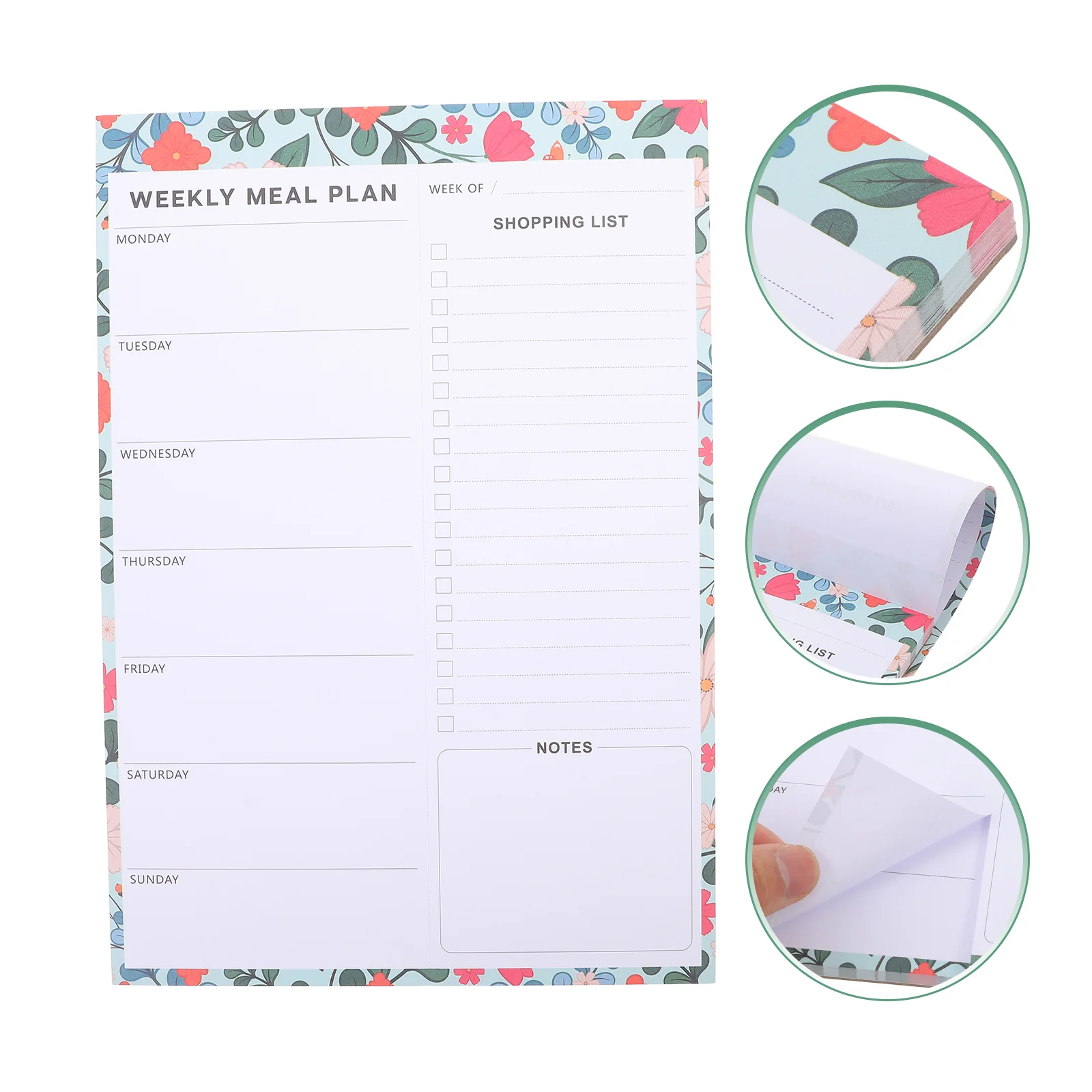 

Meal Planning Notepad Weekly Planner Menu Notebook for Kitchen Magnetic Fridge Household Home Tearable Food