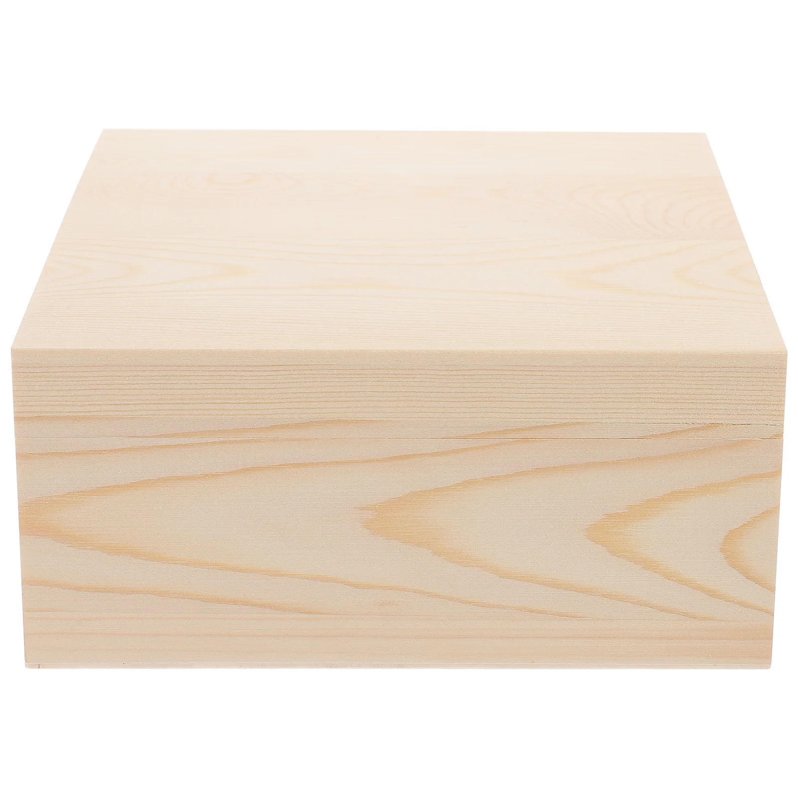 

Blank Wooden Storage Box Unfinished Pine Keepsake Container DIY Craft Trinket Organizer Small Square Jewelry Holder for Home