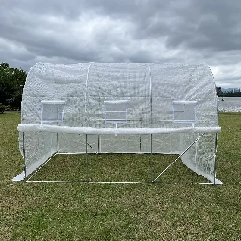 Eco-Friendly UV Protection Garden Greenhouse Tent 300x200x200cm with Plastic Cover and Metal Frames for Plant Growth Shelter