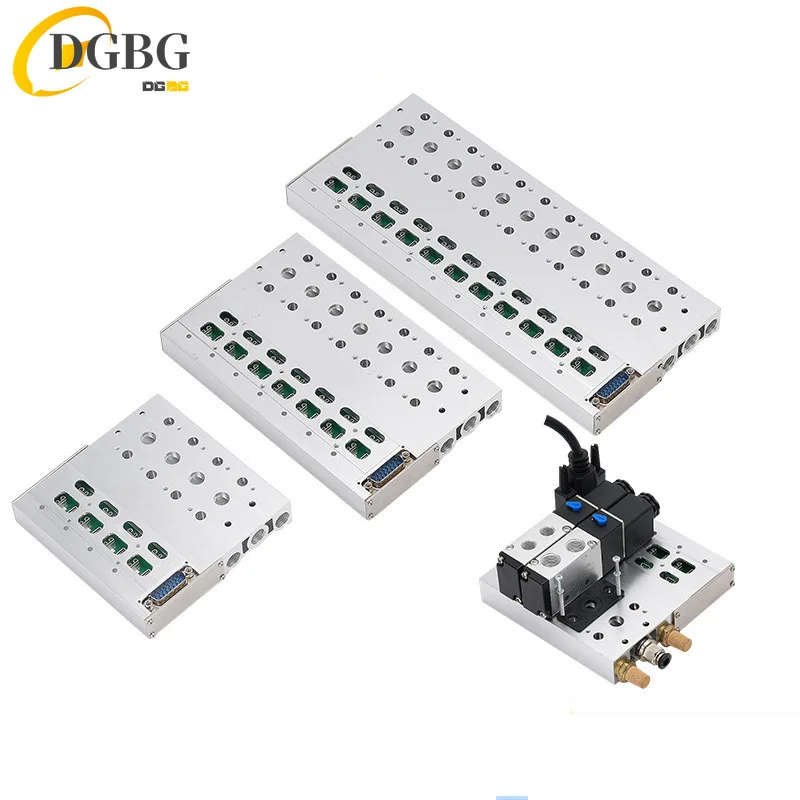

Pneumatic Solenoid Valves 4V210 Plate valve Air Exhaust Manifold 200M Confluence plate Base Manifold With Accessories