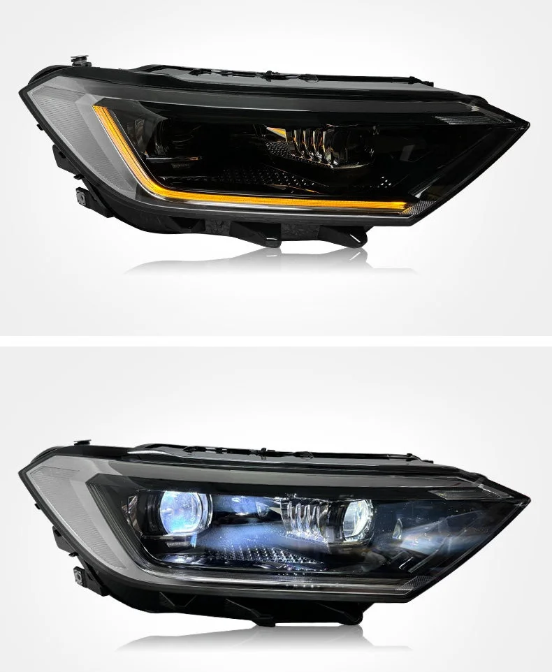 for 19-22 Volkswagen New Sagitar Headlight Assemblies Modifying Daytime Running Lights Turn signal Lens Headlight