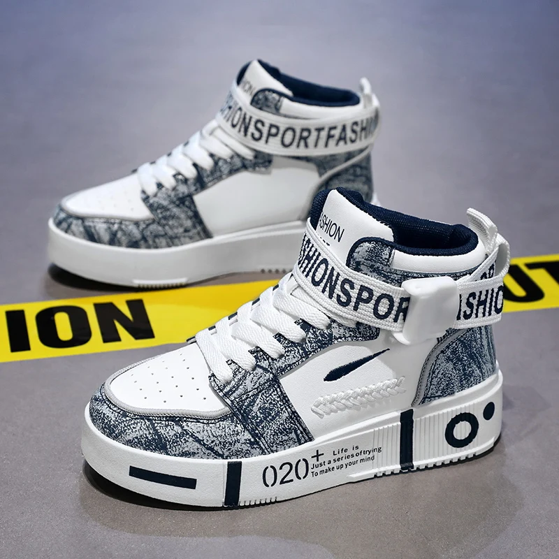 

Весенне-осенние повседневные кожаные высокие нескользящие кроссовки для мальчиков, студенческая походная обувь, уличная детская обувь большого размера 31-40